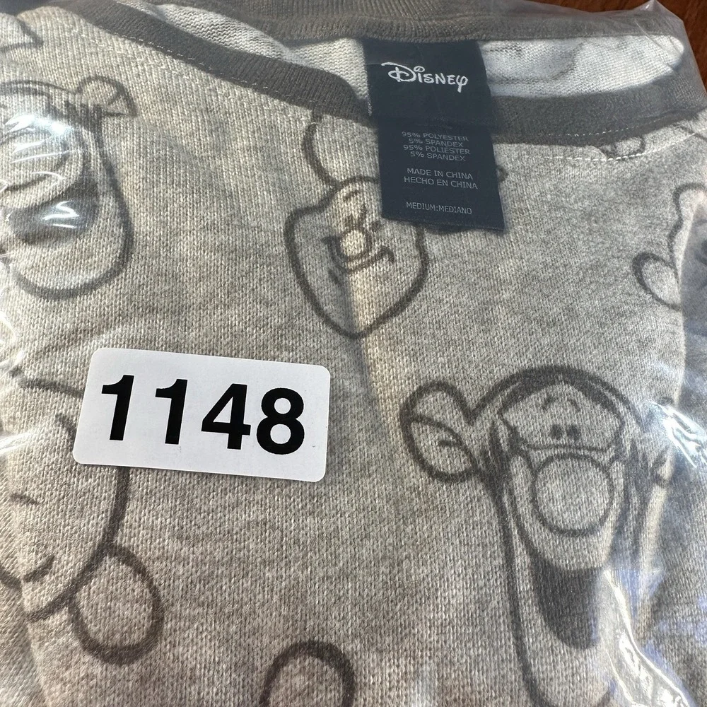 Disney‎ Winnie the Pooh Pajama Set Womens Medium Brown Knit Joggers 2pc - Picture 12 of 12